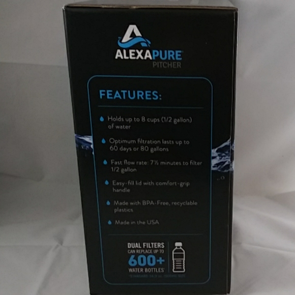 Alexapure Kitchen Alexapure Water Filtration Pitcher New In Box